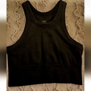 ALO Yoga Seamless Delight High Neck Bra Black Medium